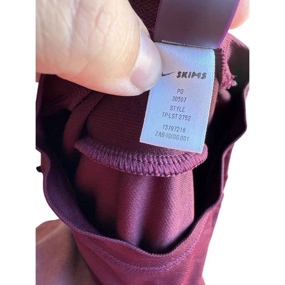 Nike SKIMS Airy Womens Long-Sleeve Crew-Neck Top Burgundy TP-LST-2752 Size M - Picture 7 of 7